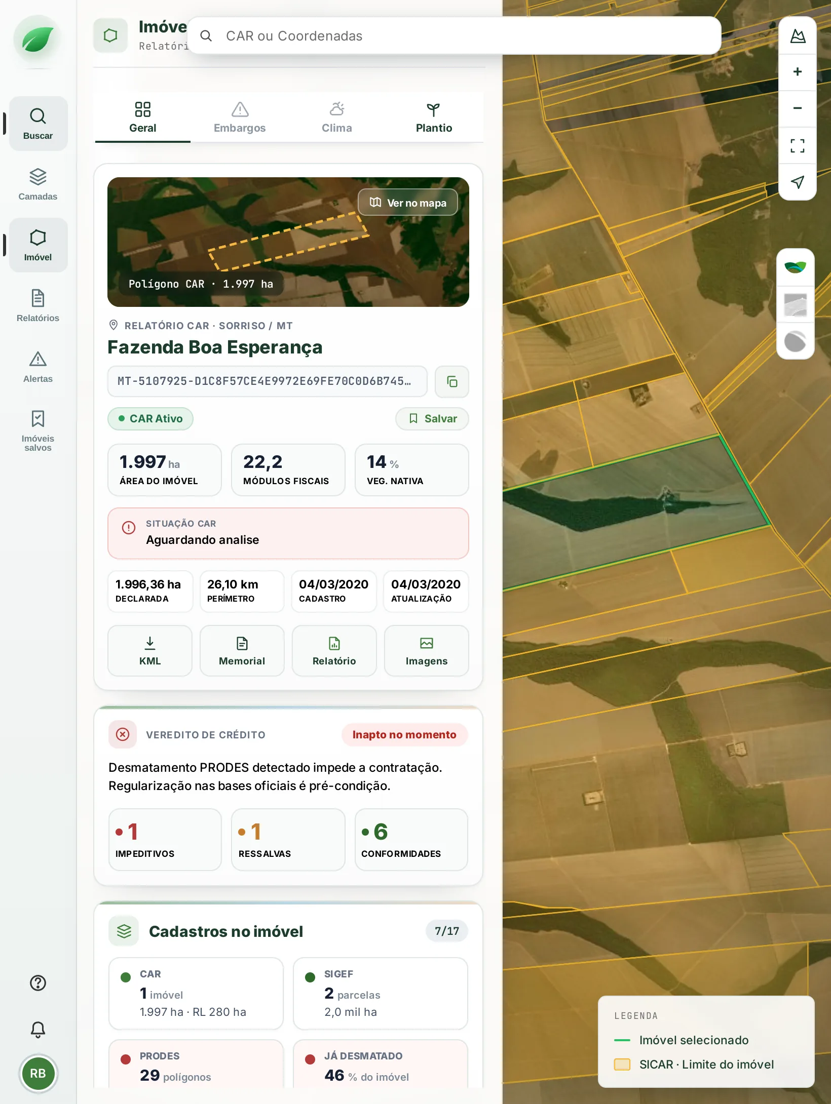 Mapa Gleba360 no tablet